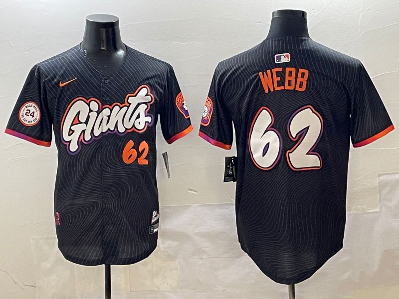 Men San Francisco Giants #62 Webb Black Joint Name Nike 2025 MLB Jersey style 21->oakland athletics->MLB Jersey